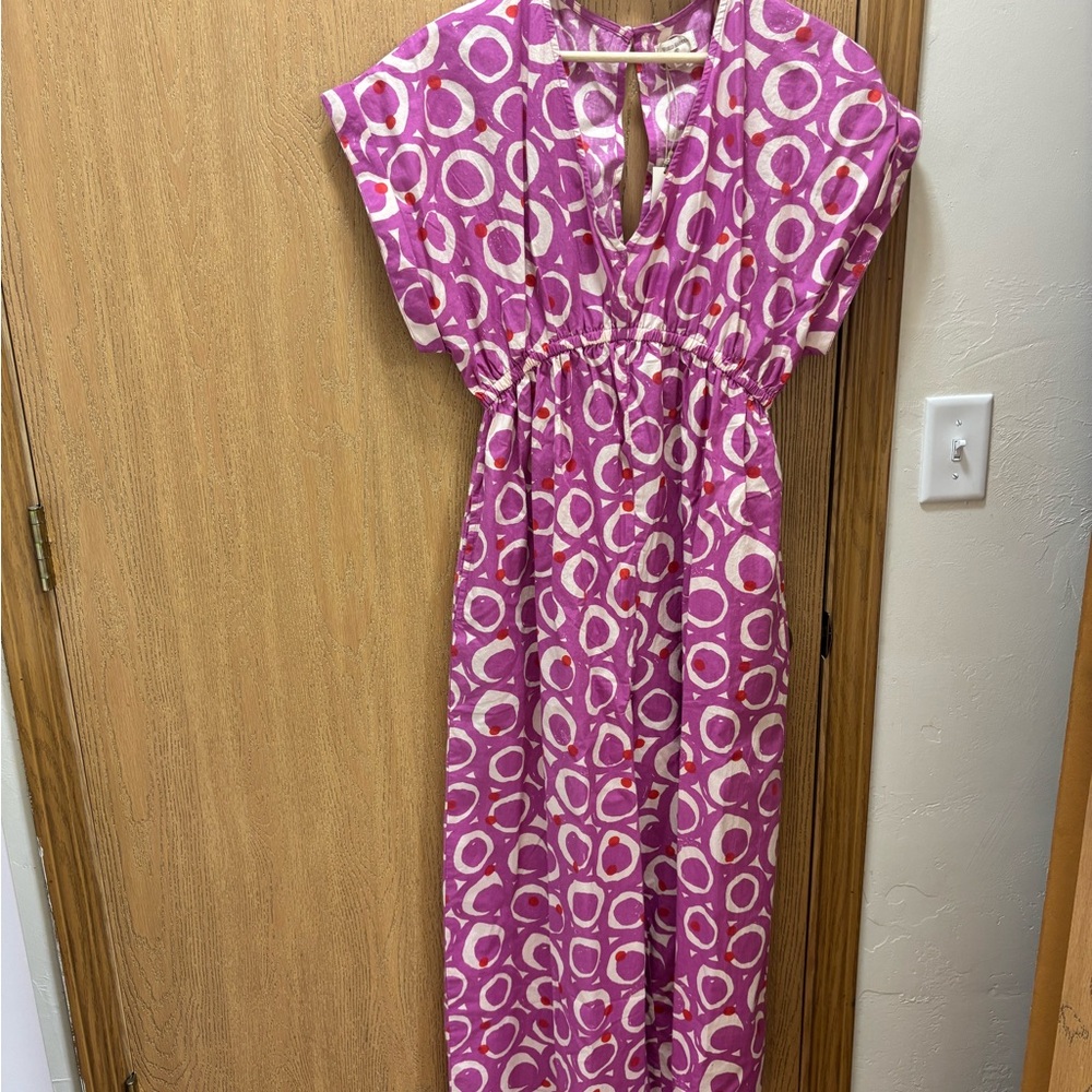 Cost Plus World Market Pink and White Dolman Sleeve Jumpsuit S/M